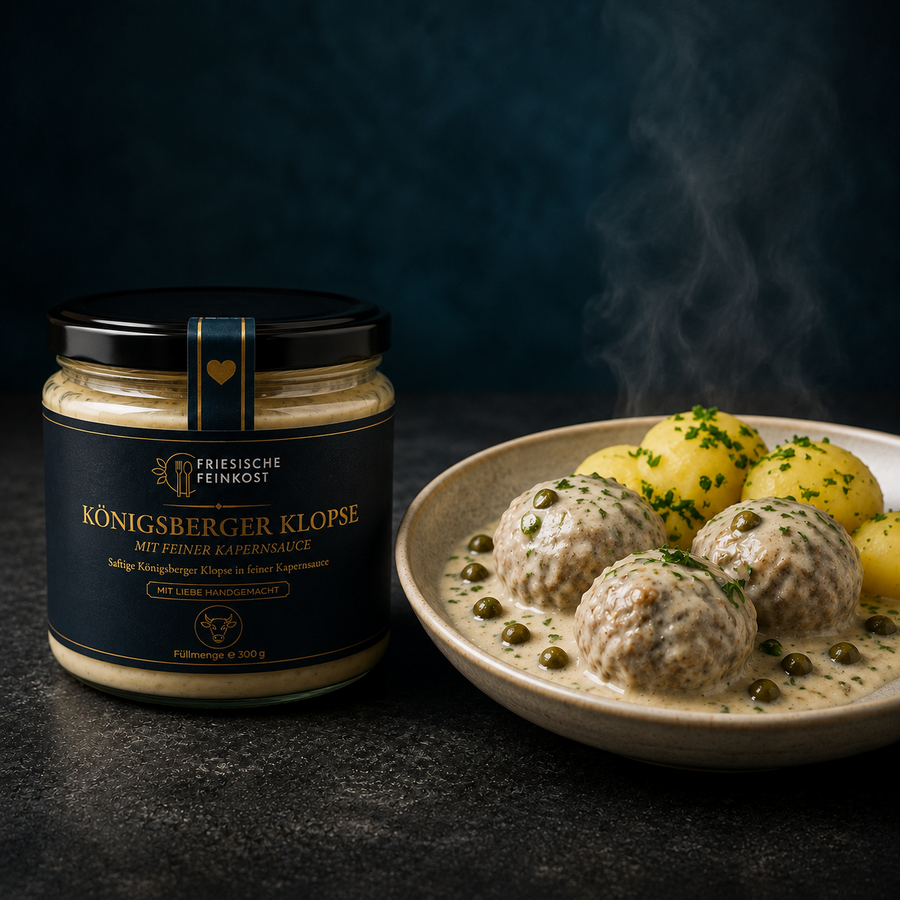 Königsberger Klopse mit feiner Kapernsauce im Glas von Friesische Feinkost