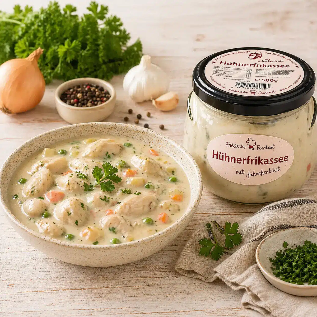 Norddeutsches Hühnerfrikassee – cremig & handgekocht wie hausgemacht