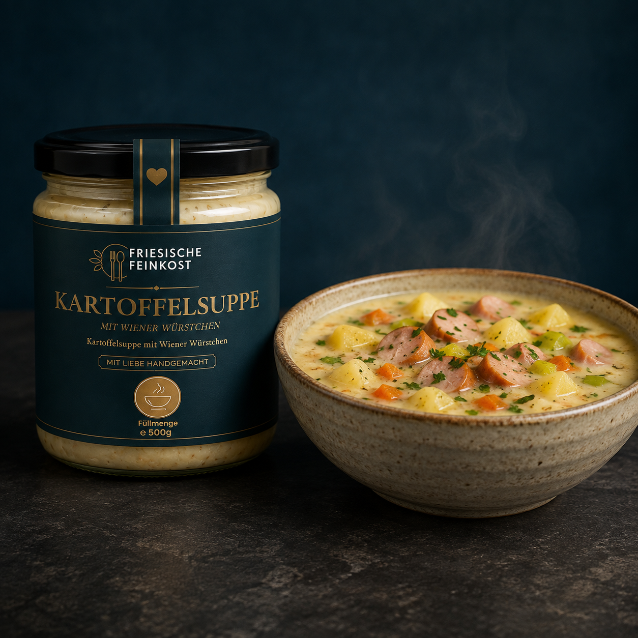 Kartoffelsuppe mit Wiener Würstchen – 500 g