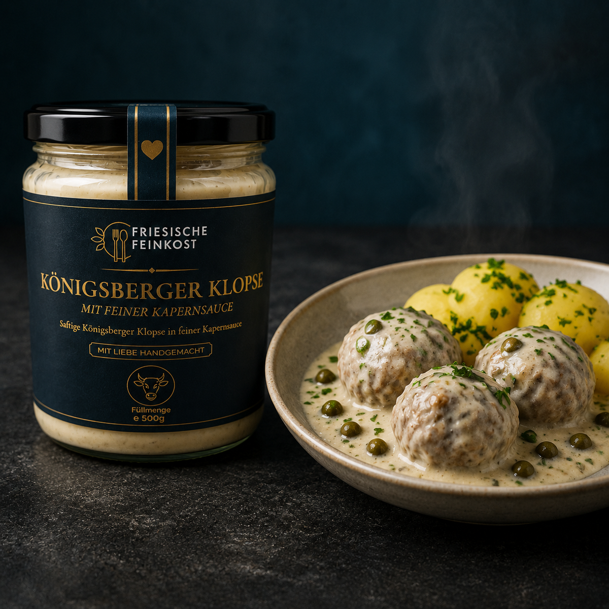 Königsberger Klopse mit feiner Kapernsauce im 500-g-Glas