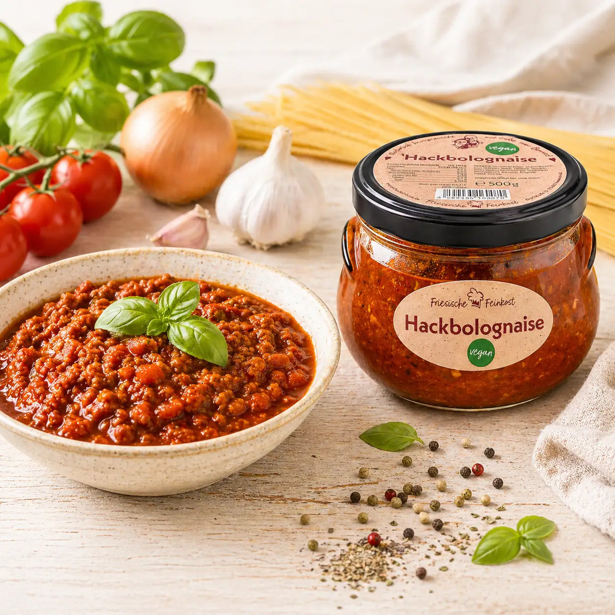 Nordische Hackbolognaise mit Sonnenblumenhack -vegan