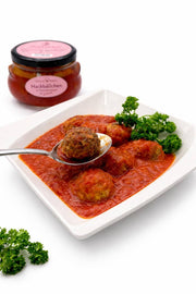 Norddeutsche Hackbällchen vom Galloway-Rind in fruchtiger Tomatensauce – herzhaft & klassisch