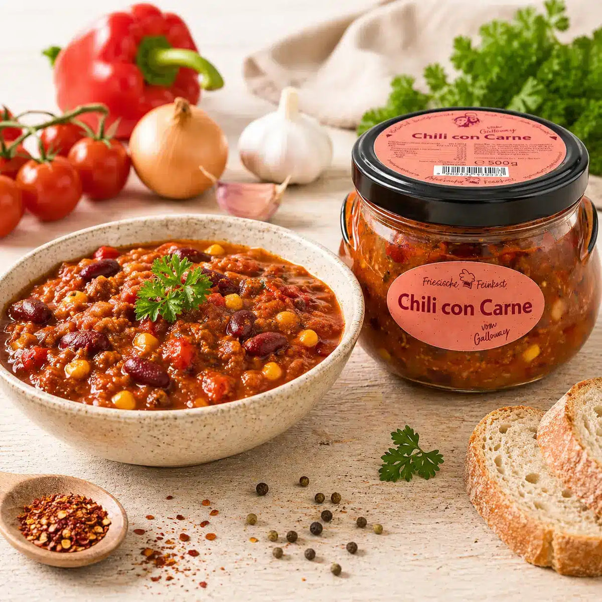 Nordisches Chili con Carne vom Galloway-Rind – handgekocht & kräftig