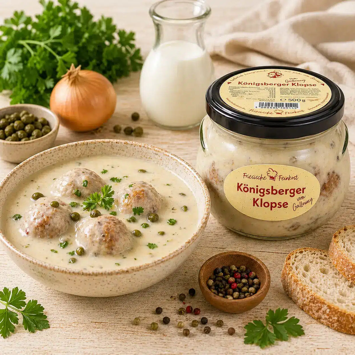 Norddeutsche Königsberger Klopse vom Galloway-Rind – cremig & klassisch