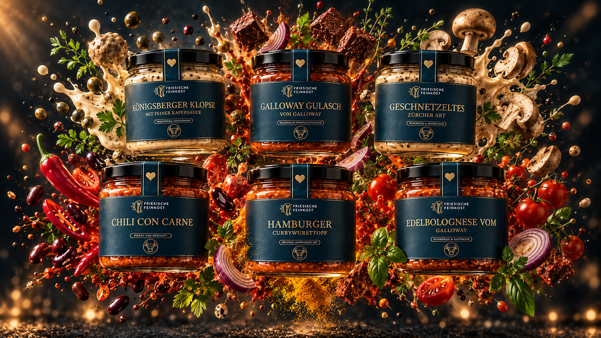 Galloway Gold Box – 6 handgekochte Galloway-Gerichte von Friesische Feinkost