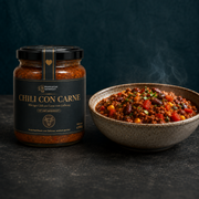 Chili con Carne – 500 g – Glas mit serviertem Gericht